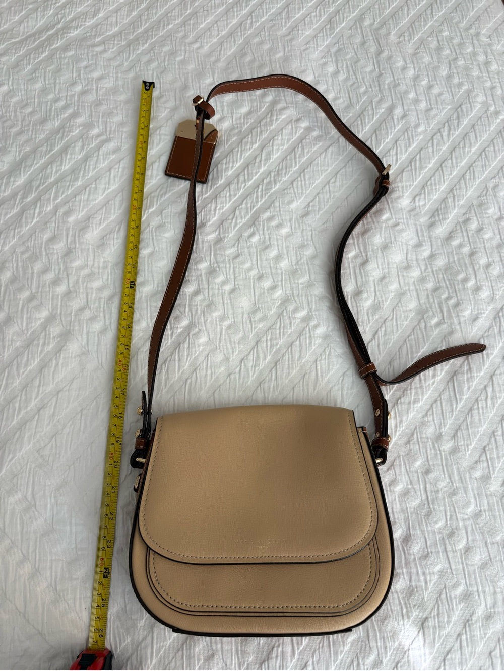 Marc Jacobs Beige and Brown Leather Crossbody Saddle Bag - Picture 13 of 16